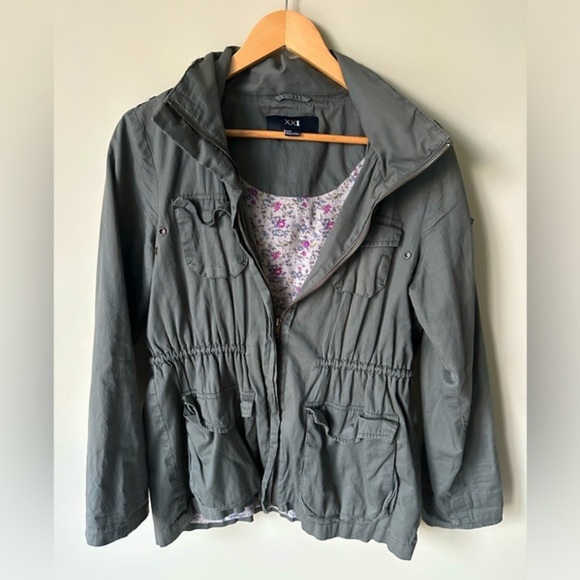 Forever 21 Utility Jacket Green  Size Small - Picture 1 of 4